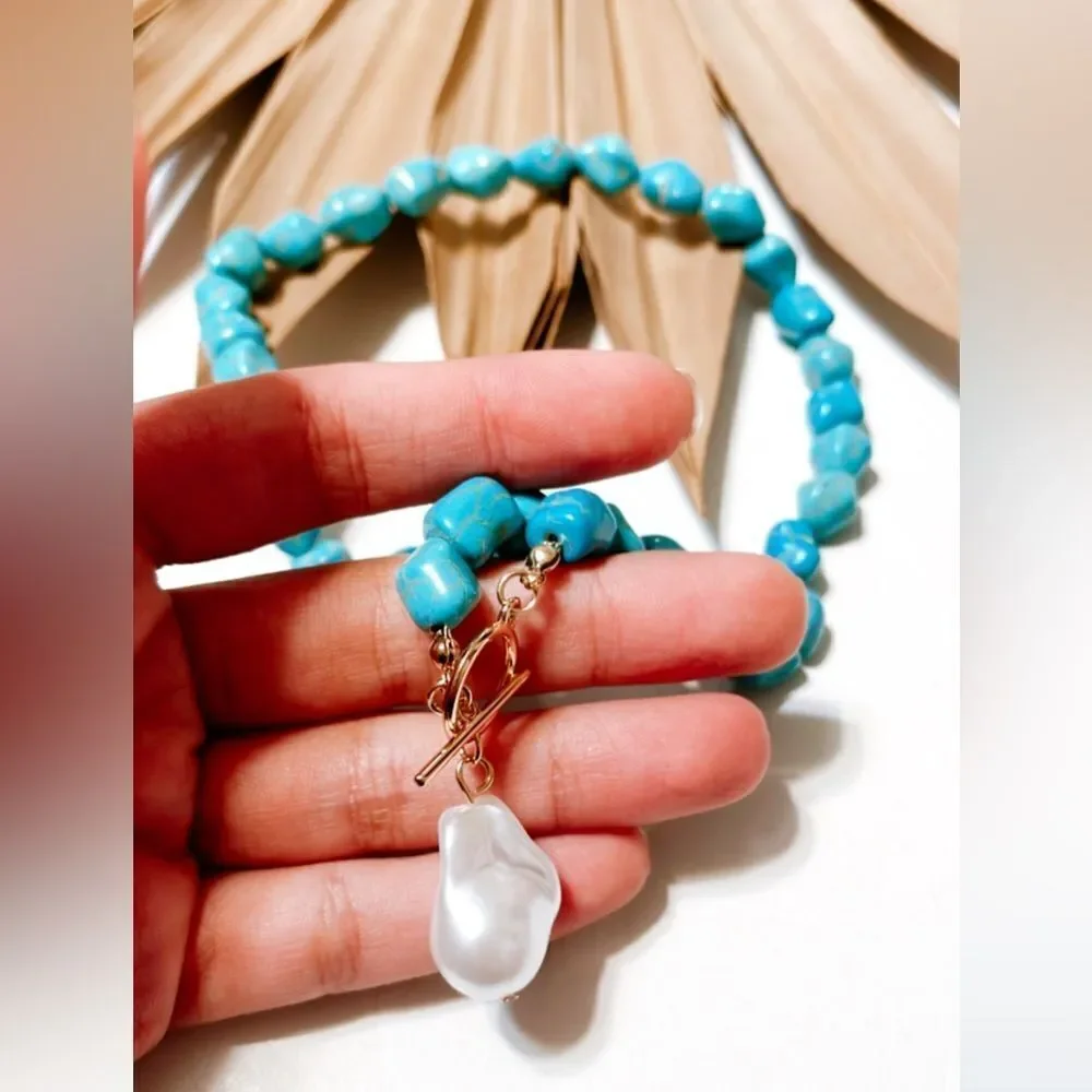 Boho stone necklace #1053 - Picture 4 of 4